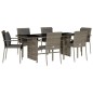 vidaXL Set comedor jardín 7 pzas y cojines ratán sintético gris vidaXL Set comedor jardín 7 pzas y cojines ratán sintético gris