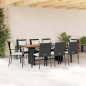 vidaXL Set de comedor de jardín 9 pzas y cojines ratán sintético negro vidaXL Set de comedor de jardín 9 pzas y cojines ratán sintético negro