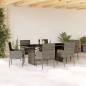 vidaXL Set comedor jardín 7 pzas y cojines ratán sintético gris vidaXL Set comedor jardín 7 pzas y cojines ratán sintético gris