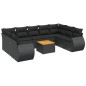 vidaXL Set de sofás de jardín 10 pzas cojines ratán sintético negro vidaXL Set de sofás de jardín 10 pzas cojines ratán sintético negro