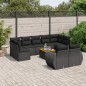 vidaXL Set de sofás de jardín 10 pzas cojines ratán sintético negro vidaXL Set de sofás de jardín 10 pzas cojines ratán sintético negro