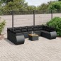 vidaXL Set de sofás de jardín 11 pzas y cojines ratán sintético negro vidaXL Set de sofás de jardín 11 pzas y cojines ratán sintético negro