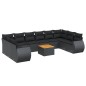 vidaXL Set de sofás de jardín 11 pzas y cojines ratán sintético negro vidaXL Set de sofás de jardín 11 pzas y cojines ratán sintético negro