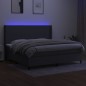 vidaXL Cama box spring colchón y luces LED tela gris claro 200x200 cm vidaXL Cama box spring colchón y luces LED tela gris claro 200x200 cm