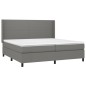 vidaXL Cama box spring colchón y luces LED tela gris claro 200x200 cm vidaXL Cama box spring colchón y luces LED tela gris claro 200x200 cm