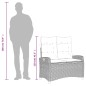 vidaXL Set comedor de jardín 2 pzas con cojines ratán sintético negro vidaXL Set comedor de jardín 2 pzas con cojines ratán sintético negro