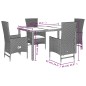 vidaXL Set comedor de jardín 5 pzas con cojines ratán sintético beige vidaXL Set comedor de jardín 5 pzas con cojines ratán sintético beige
