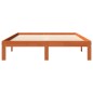 vidaXL Estructura de cama madera maciza pino marrón cera 135x190 cm