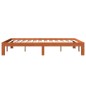 vidaXL Estructura de cama madera maciza pino marrón cera 135x190 cm