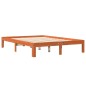vidaXL Estructura de cama madera maciza pino marrón cera 135x190 cm