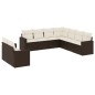 vidaXL Set de sofás de jardín 9 pzas y cojines ratán sintético marrón vidaXL Set de sofás de jardín 9 pzas y cojines ratán sintético marrón