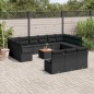 vidaXL Set sofás de jardín 14 pzas con cojines ratán sintético negro vidaXL Set sofás de jardín 14 pzas con cojines ratán sintético negro