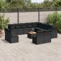 vidaXL Set sofás de jardín 14 pzas con cojines ratán sintético negro vidaXL Set sofás de jardín 14 pzas con cojines ratán sintético negro