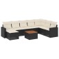 vidaXL Set de sofás de jardín 8 piezas y cojines ratán sintético negro vidaXL Set de sofás de jardín 8 piezas y cojines ratán sintético negro