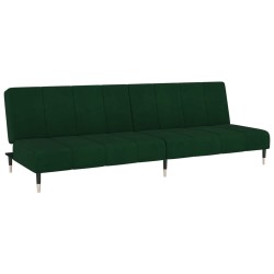 vidaXL Sofá cama de 2 plazas terciopelo verde oscuro