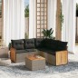 vidaXL Set de muebles de jardín 6 pzas y cojines ratán sintético gris