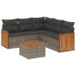 vidaXL Set de muebles de jardín 6 pzas y cojines ratán sintético gris