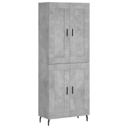vidaXL Aparador alto madera contrachapada gris hormigón 69,5x34x180 cm