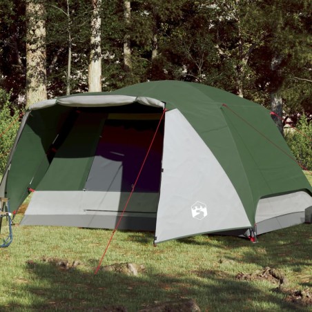 vidaXL Tienda de campaña 6 personas tafetán 190T verde 412x370x190 cm