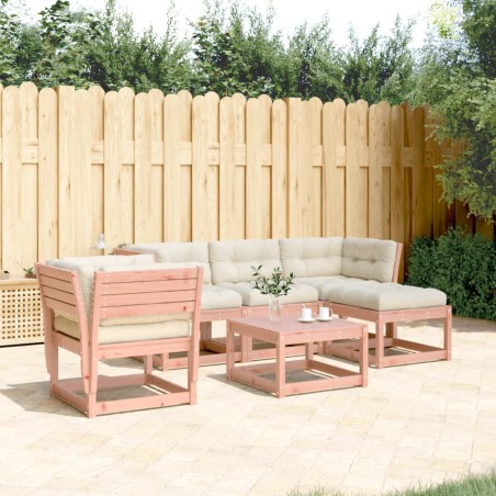 vidaXL Juego de muebles jardín 5 pzas y cojines madera abeto Douglas
