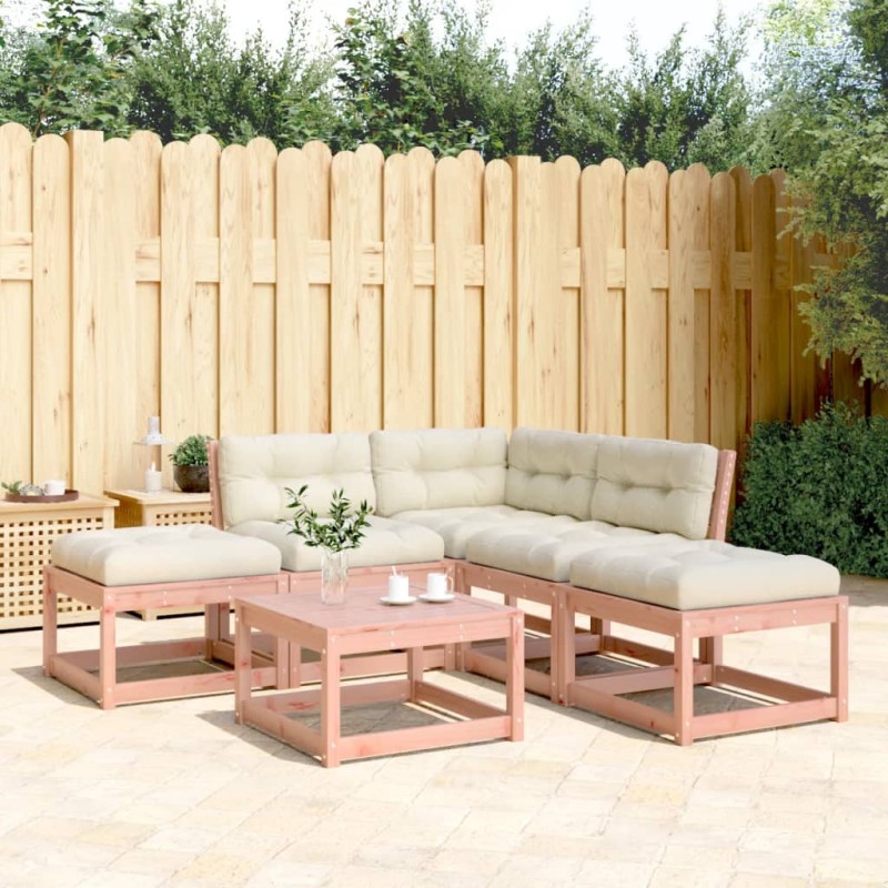 vidaXL Set de sofás jardín 5 pzas con cojines madera maciza Douglas vidaXL Set de sofás jardín 5 pzas con cojines madera maciza Douglas