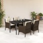 vidaXL Set comedor de jardín 5 piezas y cojines ratán sintético marrón vidaXL Set comedor de jardín 5 piezas y cojines ratán sintético marrón