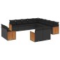 vidaXL Set de sofás de jardín y cojines 13 pzas ratán sintético negro vidaXL Set de sofás de jardín y cojines 13 pzas ratán sintético negro