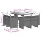 vidaXL Set comedor de jardín 9 pzas cojines ratán sintético gris claro vidaXL Set comedor de jardín 9 pzas cojines ratán sintético gris claro
