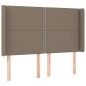 vidaXL Cama box spring colchón y luces LED tela gris taupe 140x190 cm