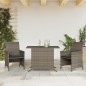 vidaXL Sillas y mesita de jardín con cojines 3 piezas ratán PE gris vidaXL Sillas y mesita de jardín con cojines 3 piezas ratán PE gris