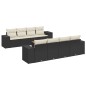 vidaXL Set de sofás de jardín 8 piezas y cojines ratán sintético negro vidaXL Set de sofás de jardín 8 piezas y cojines ratán sintético negro