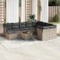 vidaXL Set de sofás de jardín 11 pzas y cojines ratán sintético gris vidaXL Set de sofás de jardín 11 pzas y cojines ratán sintético gris
