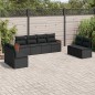 vidaXL Set de sofás de jardín 8 piezas y cojines ratán sintético negro vidaXL Set de sofás de jardín 8 piezas y cojines ratán sintético negro