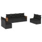 vidaXL Set de sofás de jardín 8 piezas y cojines ratán sintético negro vidaXL Set de sofás de jardín 8 piezas y cojines ratán sintético negro