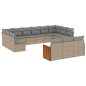 vidaXL Set sofás de jardín con cojines 13 pzas ratán sintético beige vidaXL Set sofás de jardín con cojines 13 pzas ratán sintético beige