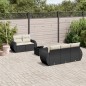 vidaXL Set de sofás de jardín 6 piezas y cojines ratán sintético negro vidaXL Set de sofás de jardín 6 piezas y cojines ratán sintético negro