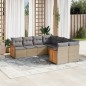 vidaXL Juego de sofás de jardín con cojines beige 8 pzas ratán PE vidaXL Juego de sofás de jardín con cojines beige 8 pzas ratán PE