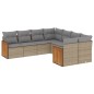 vidaXL Juego de sofás de jardín con cojines beige 8 pzas ratán PE vidaXL Juego de sofás de jardín con cojines beige 8 pzas ratán PE