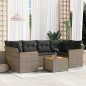 vidaXL Set de sofás de jardín 7 piezas con cojines ratán PE gris vidaXL Set de sofás de jardín 7 piezas con cojines ratán PE gris
