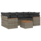 vidaXL Set de sofás de jardín 7 piezas con cojines ratán PE gris vidaXL Set de sofás de jardín 7 piezas con cojines ratán PE gris