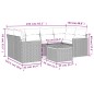 vidaXL Set de sofás de jardín 7 piezas con cojines ratán PE gris vidaXL Set de sofás de jardín 7 piezas con cojines ratán PE gris