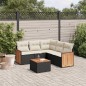 vidaXL Set de sofás de jardín 6 piezas y cojines ratán sintético negro vidaXL Set de sofás de jardín 6 piezas y cojines ratán sintético negro
