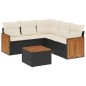 vidaXL Set de sofás de jardín 6 piezas y cojines ratán sintético negro vidaXL Set de sofás de jardín 6 piezas y cojines ratán sintético negro