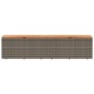 vidaXL Caja de almacenaje jardín madera acacia ratán gris 220x50x54cm