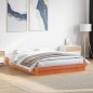 vidaXL Estructura de cama LED madera maciza pino marrón cera 160x200cm