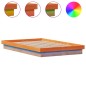 vidaXL Estructura de cama LED madera maciza pino marrón cera 140x200cm vidaXL Estructura de cama LED madera maciza pino marrón cera 140x200cm