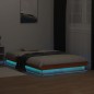 vidaXL Estructura de cama LED madera maciza pino marrón cera 140x200cm vidaXL Estructura de cama LED madera maciza pino marrón cera 140x200cm