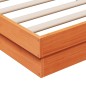 vidaXL Estructura de cama LED madera maciza pino marrón cera 140x200cm vidaXL Estructura de cama LED madera maciza pino marrón cera 140x200cm