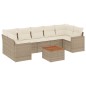 vidaXL Juego de sofás de jardín con cojines beige 8 pzas ratán PE vidaXL Juego de sofás de jardín con cojines beige 8 pzas ratán PE