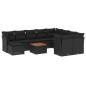 vidaXL Set de sofás de jardín 11 pzas y cojines ratán sintético negro vidaXL Set de sofás de jardín 11 pzas y cojines ratán sintético negro
